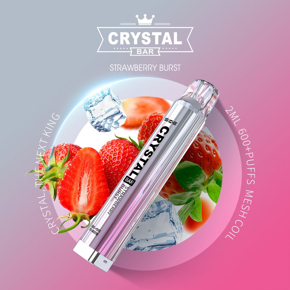 SKE-Crystal Bar 600 | Strawberry Burst 2%