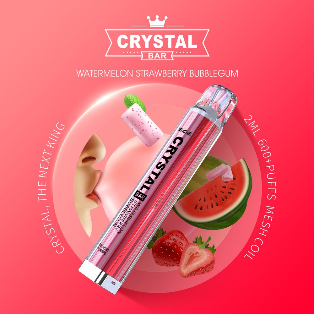 SKE-Crystal Bar 600 | Watermelon Strawberry Bubblegum 2%